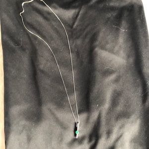 14 k white gold emerald necklace